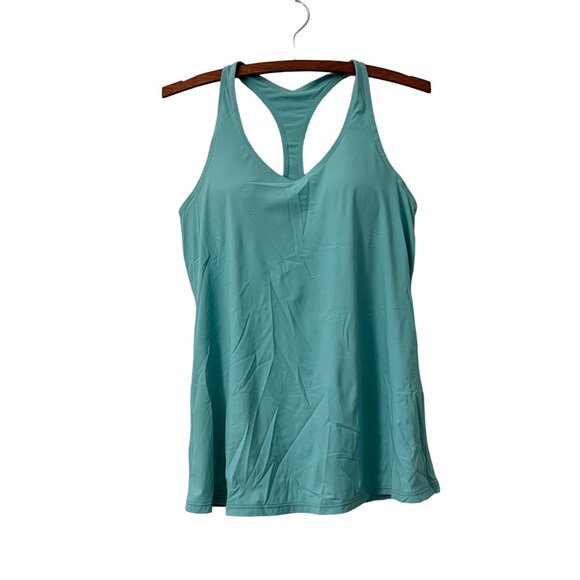 Calia Womens Teal Athletic Shelf Bra Racerback Tank Top Size Medium - Picture 1 of 2